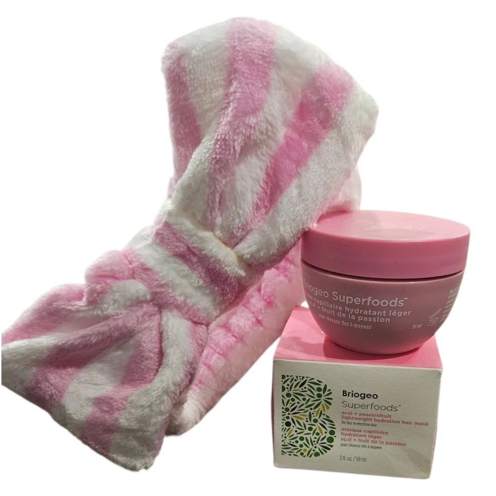 NIB Briogeo Superfoods Hydration Hair Mask + Spa Headband | Set
